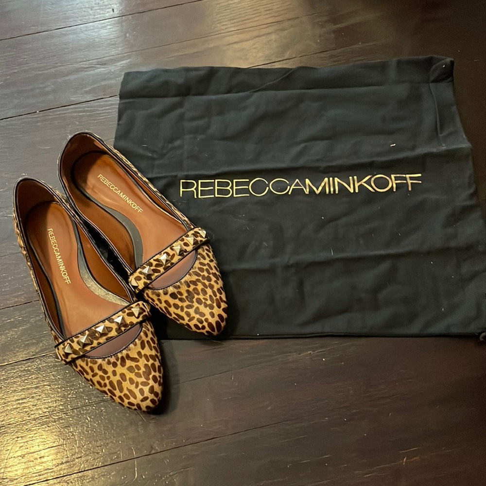 Rebecca Minkoff Black & Tan Spotted Flat